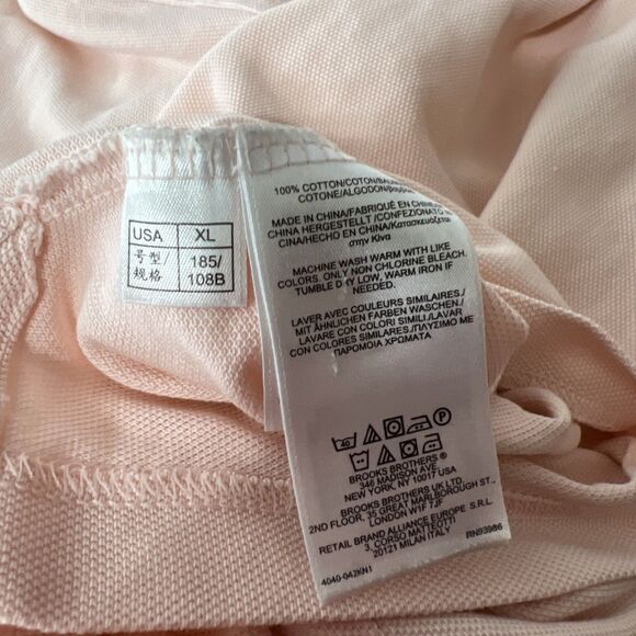 Brooks Brothers 346 Performance Polo Shirt Men Extra Large Pink Cotton Original - Picture 4 of 13